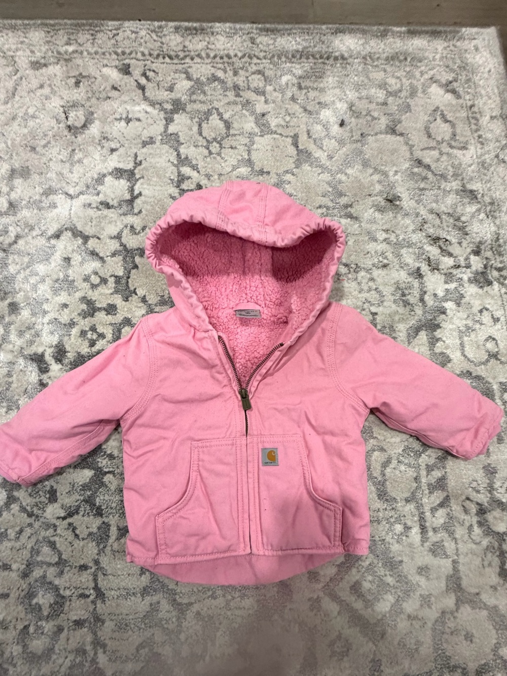 Carhartt Pink Sherpa Hooded Kids Jacket